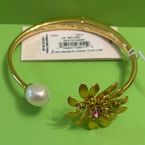 Kate Spade "Rooftop Garden" Open Hinged Bangle - Fresh Pearl - Picture 5 of 7